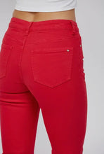 Load image into Gallery viewer, High Rise Red Ankle Flare Jeans
