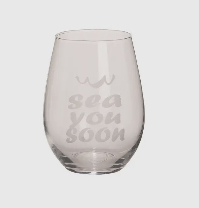 Sea You Soon Stemless Glass