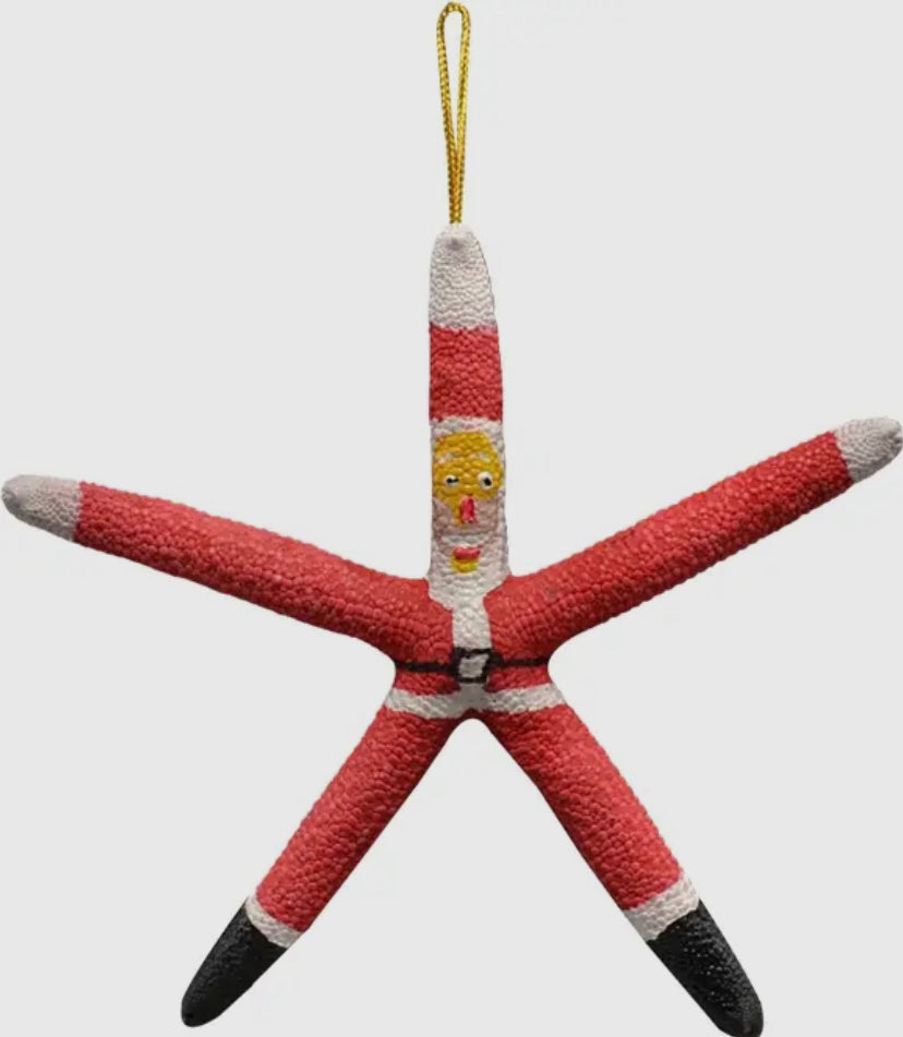 Santa Starfish Ornament