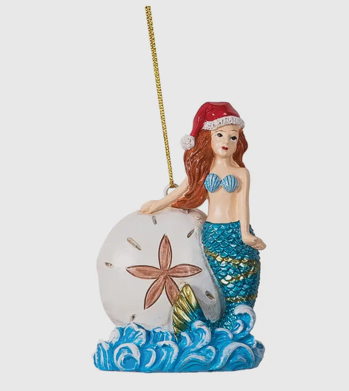 Mermaid With Sand Dollar Ornament