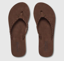 Load image into Gallery viewer, Bethany Chocolate Braided Flip Flops
