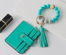 Load image into Gallery viewer, Silicone Beaded Tassel Wristlet Keychain
