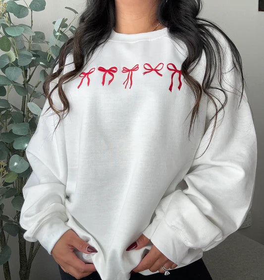 Embroidered Mini-Bows Sweatshirt