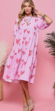 Load image into Gallery viewer, Heart Print Puff Sleeve Dress
