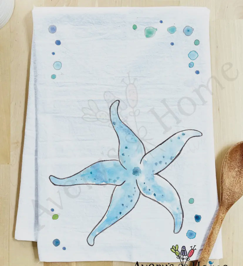 Blue Starfish Kitchen Towel