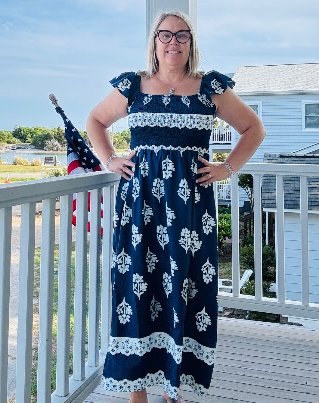 Romantic Smocked Midi Dress