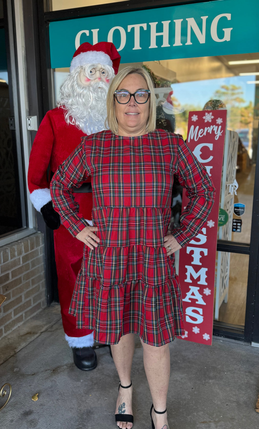 Red Tartan Plaid Dress