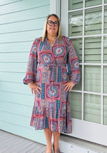 Load image into Gallery viewer, GEORGETTE SELF SASH MIDI DRESS
