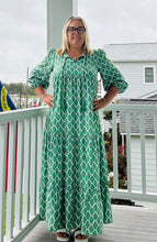 Load image into Gallery viewer, Emerald Boho Tile Print Maxi Dress
