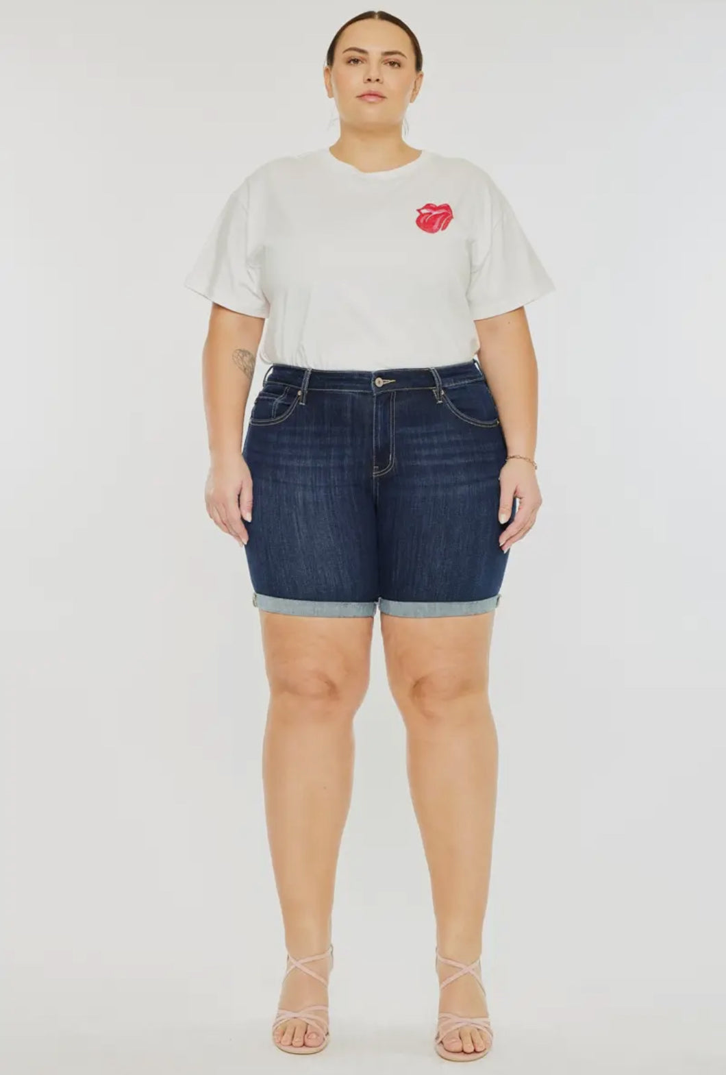 Plus Mid Rise Kan Can Shorts