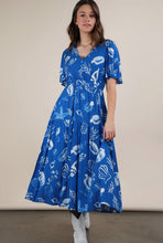 Load image into Gallery viewer, Blue Nautical Print Midi Dress
