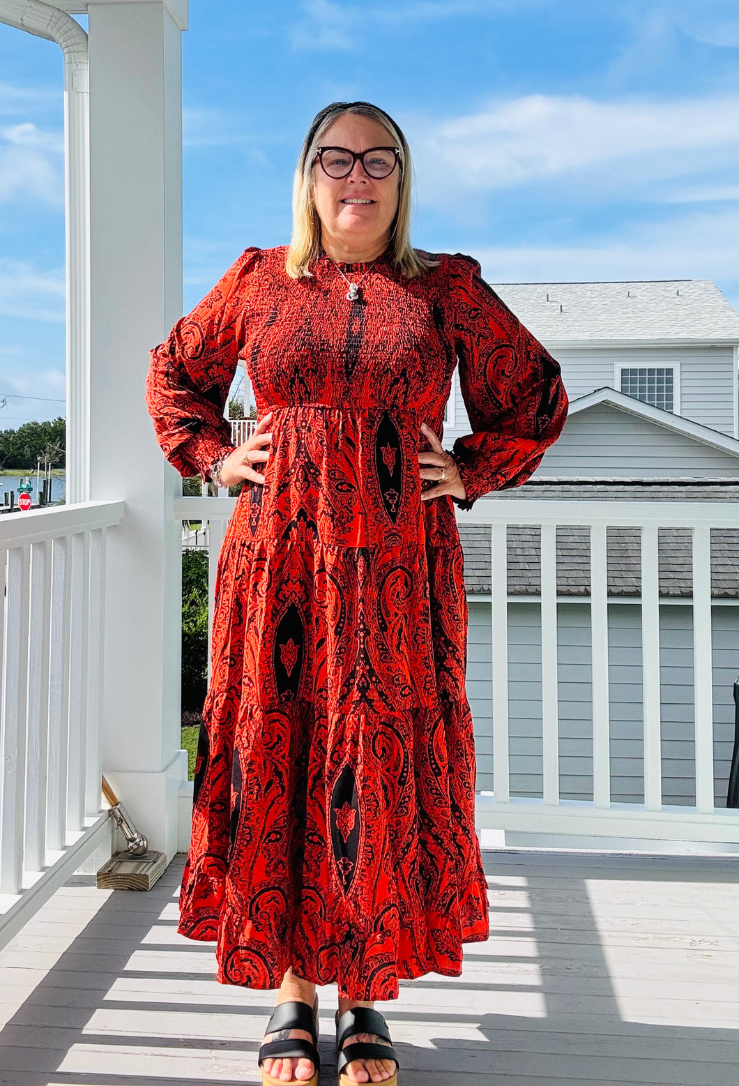 Paisley Print Midi Dress