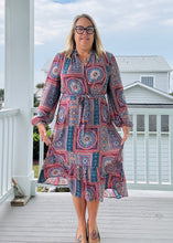 Load image into Gallery viewer, GEORGETTE SELF SASH MIDI DRESS
