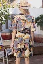 Load image into Gallery viewer, Embroidered Mix Floral Print Tiered Dress
