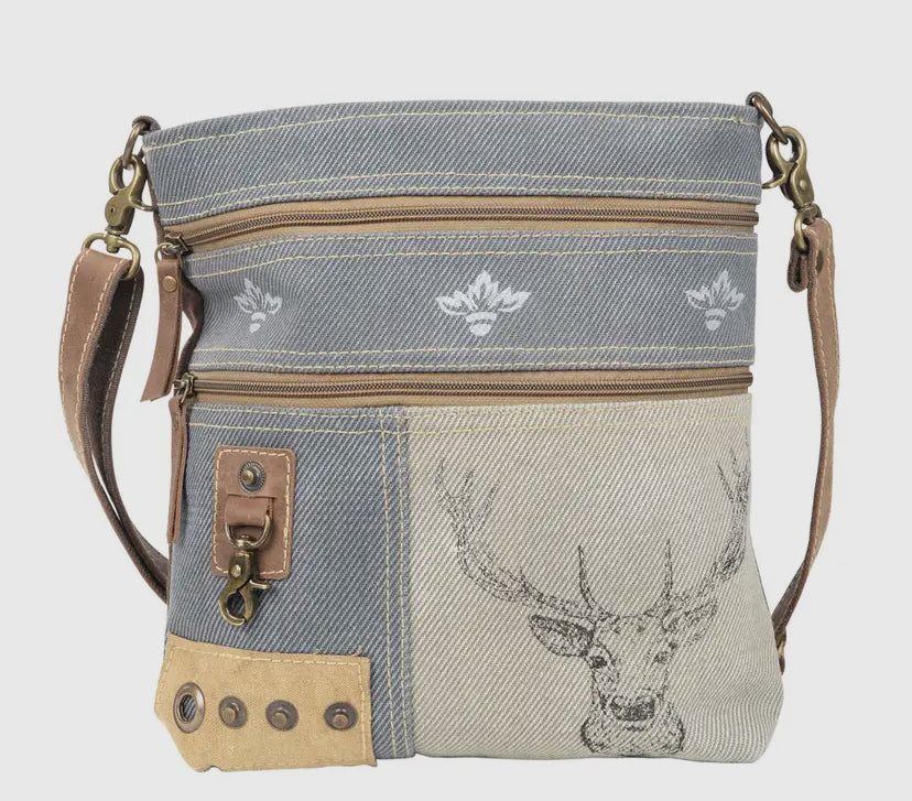 Deer And Mixed Fabrics Shoulder/Crossbody Bag