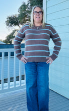 Load image into Gallery viewer, Scallop Neck Striped Sweater
