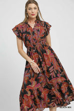 Load image into Gallery viewer, Ruffle Sleeve Midi Dress
