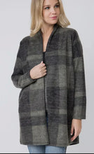 Load image into Gallery viewer, Plaid Brushed Knit Long Sleeve Cardigan
