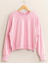 Load image into Gallery viewer, Pink Drop Shoulder Crewneck Top
