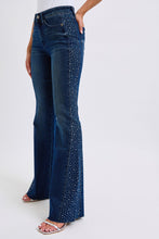 Load image into Gallery viewer, JB MR Rhinestone Side Panel Detail Flare Jeans
